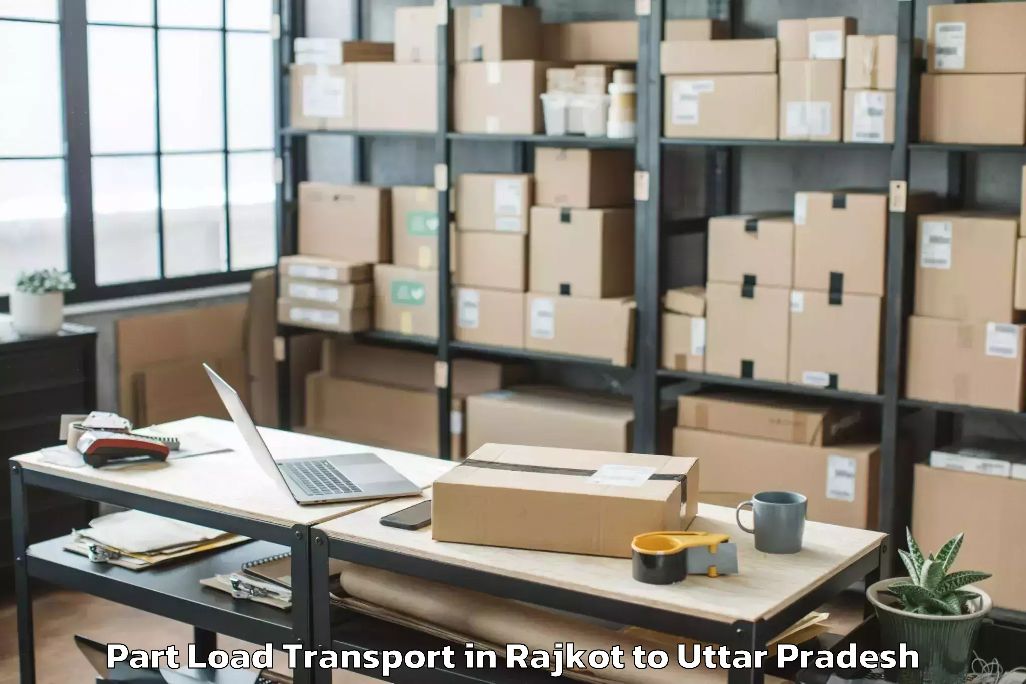 Book Rajkot to Santosh University Ghaziabad Part Load Transport Online